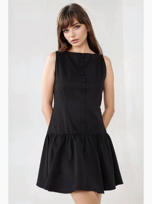 Vestido mini de corte a sin mangas con detalle de botones hiccup - Kiabi