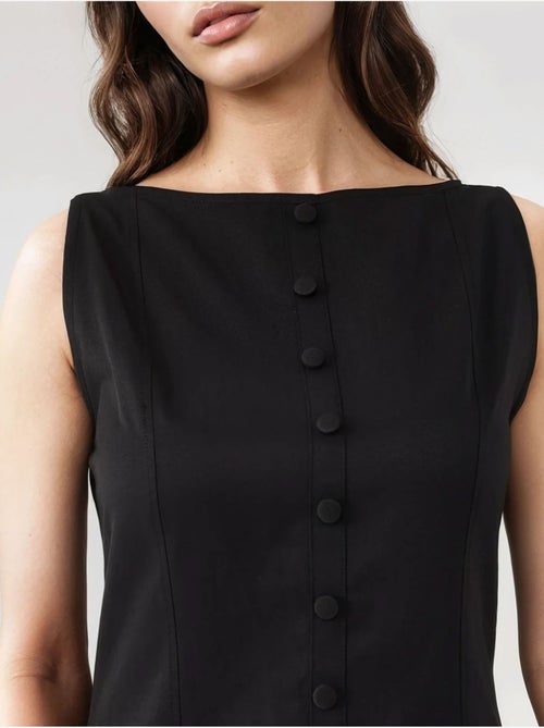 Vestido mini de corte a sin mangas con detalle de botones hiccup - Kiabi