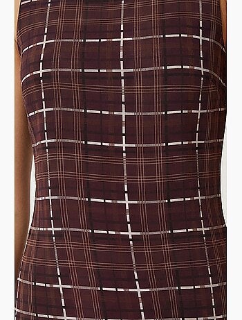 Vestido mini de cuadros con volantes y cuello redondo istanbul