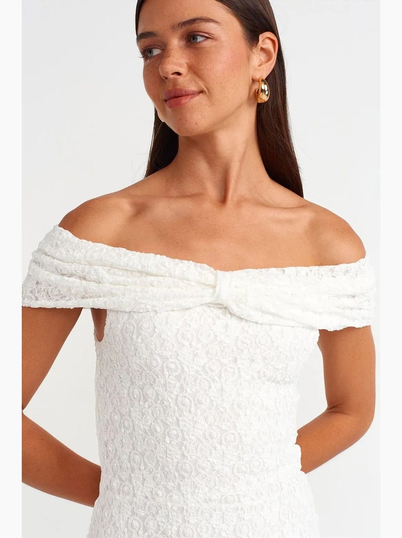 Vestido mini de encaje ajustado dilvin Blanco - Kiabi