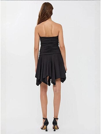 Vestido mini de jersey asimétrico sin mangas