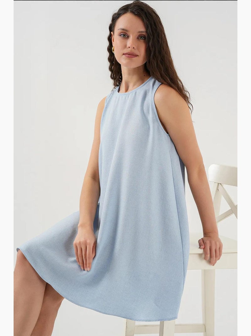 Vestido mini de lino bdart Azul pastel - Kiabi