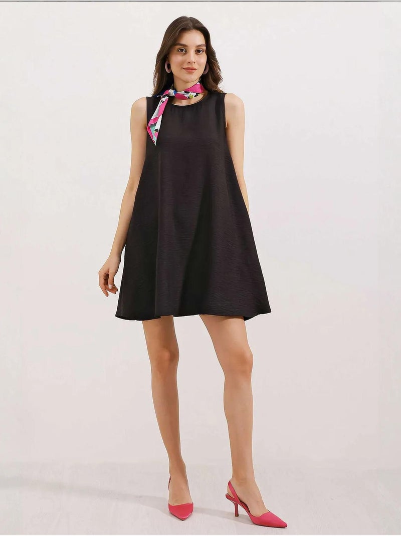 Vestido mini de lino bdart Negro - Kiabi
