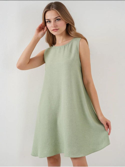 Vestido mini de lino bdart - Kiabi Vestido mini de lino bdart - Kiabi