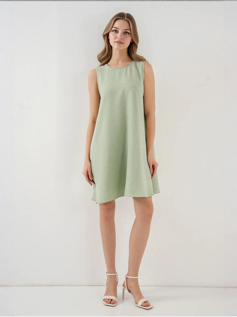 Vestido mini de lino bdart Verde claro - Kiabi
