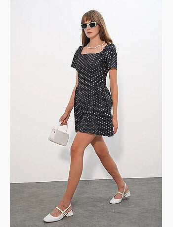 Vestido mini de lunares de corte evasé bdart