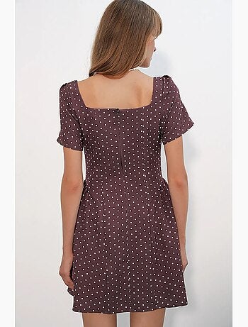 Vestido mini de lunares de corte evasé bdart