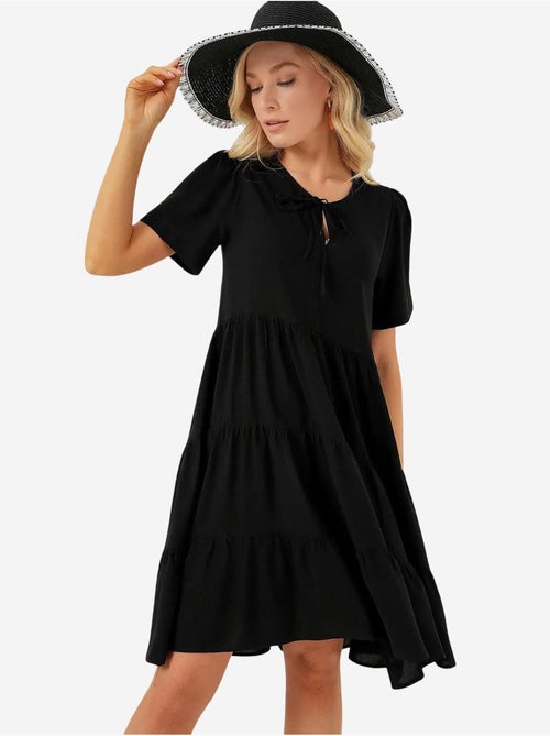 Vestido mini de manga corta bdart - Kiabi Vestido mini de manga corta bdart - Kiabi
