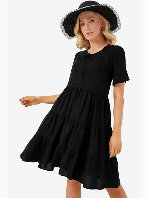 Vestido mini de manga corta bdart - Kiabi Vestido mini de manga corta bdart - Kiabi