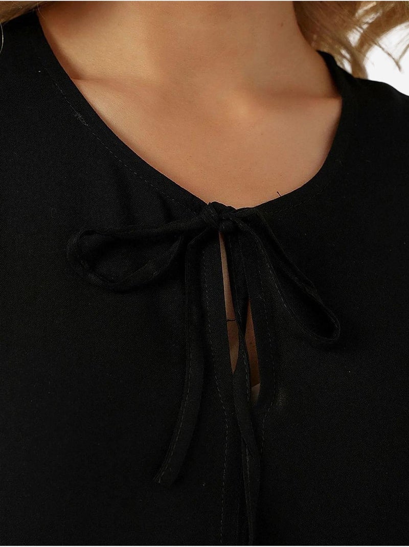 Vestido mini de manga corta bdart Negro - Kiabi