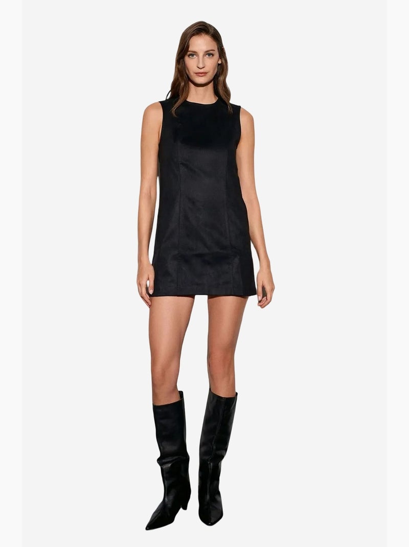 Vestido mini de polipiel sin mangas dilvin Negro - Kiabi