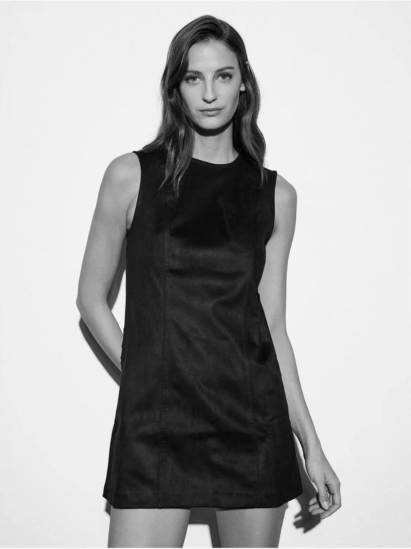 Vestido mini de polipiel sin mangas dilvin Negro - Kiabi