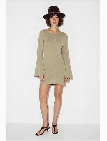 Vestido mini de punto acanalado lucci
