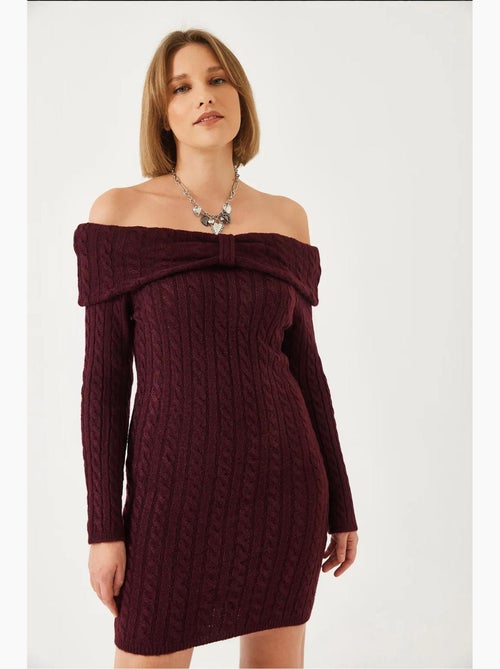 Vestido mini de punto trenzado sin tirantes lucci - Kiabi