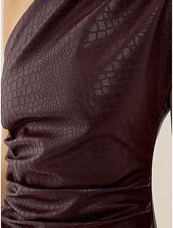 Vestido mini de un hombro en tejido con textura efecto con ajuste ceñido tipo bodycon hiccup