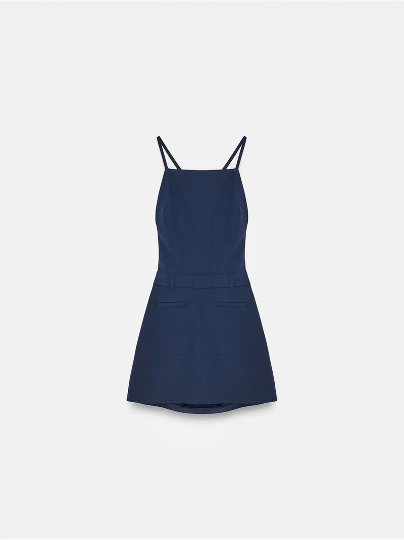 Vestido mini entallado con escote cuadrado y detalle cut-out dilvin Azul marino - Kiabi