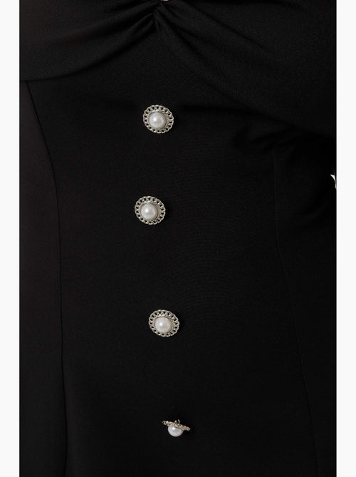 Vestido mini exclusivo con hombros descubiertos y detalle de botones hiccup - Kiabi