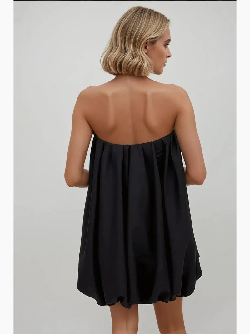 Vestido mini globo sin tirantes hiccup Negro - Kiabi