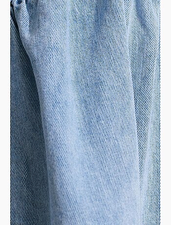 Vestido mini halter de denim de algodón dilvin