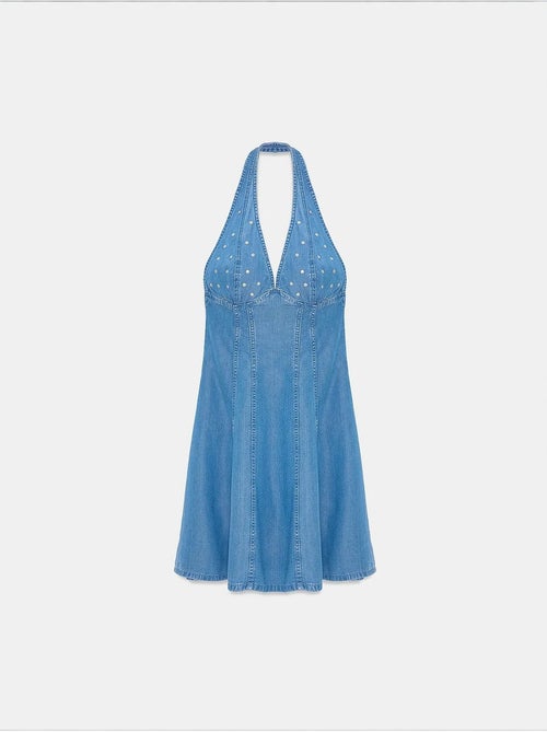 Vestido mini halter de tencel dilvin - Kiabi Vestido mini halter de tencel dilvin - Kiabi