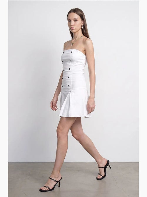 Vestido mini palabra de honor con detalle de botones dilvin - Kiabi