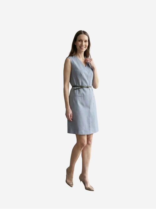Vestido mini recto sin mangas con escote en v y cinturón my fashion - Kiabi