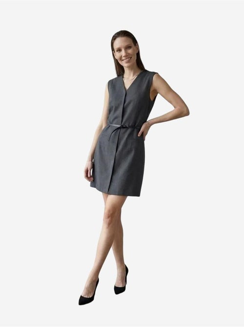 Vestido mini recto sin mangas con escote en v y cinturón my fashion - Kiabi