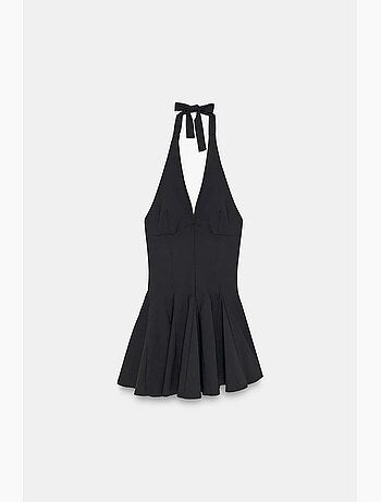 Vestido mini skater con cuello halter dilvin