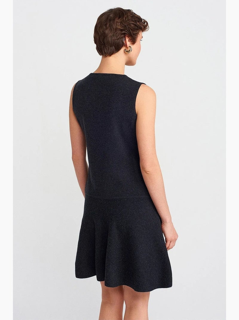 Vestido mini skater de punto sin mangas y sin costuras dilvin Negro - Kiabi