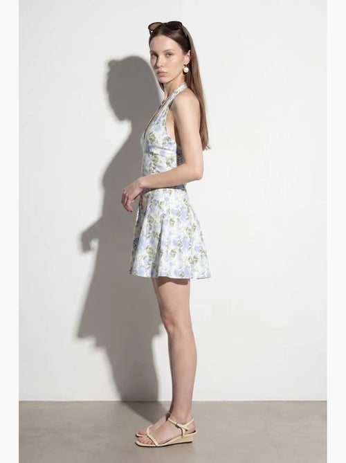 Vestido mini skater floral con cuello halter dilvin - Kiabi Vestido mini skater floral con cuello halter dilvin - Kiabi