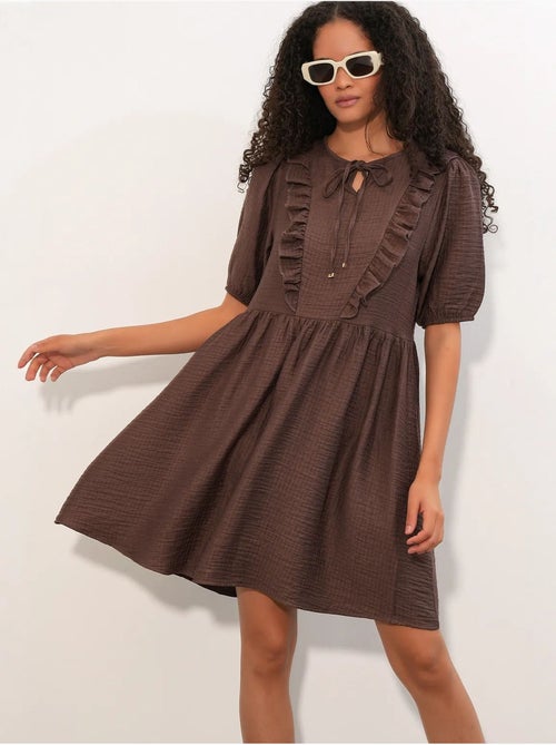 Vestido mini smock de mujer de línea a bdart - Kiabi Vestido mini smock de mujer de línea a bdart - Kiabi