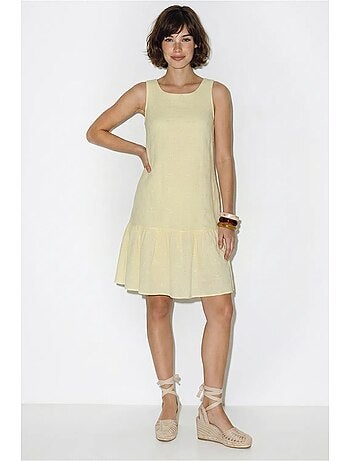 Vestido mini smock de muselina de algodón bordada lucci