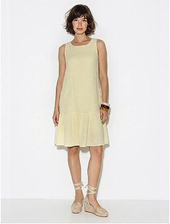 Vestido mini smock de muselina de algodón bordada lucci