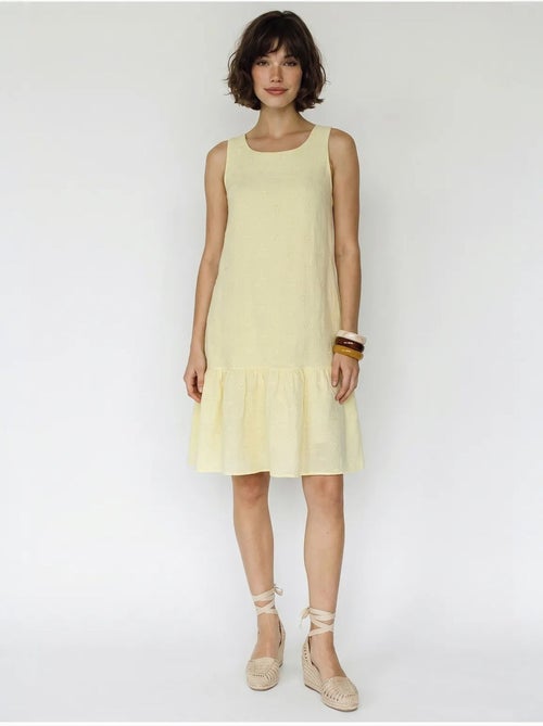 Vestido mini smock de muselina de algodón bordada lucci - Kiabi Vestido mini smock de muselina de algodón bordada lucci - Kiabi