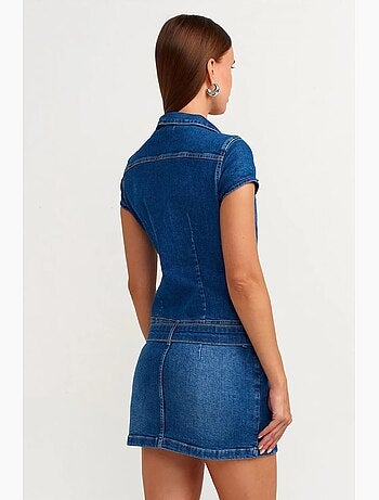 Vestido mini vaquero con cinturón dilvin