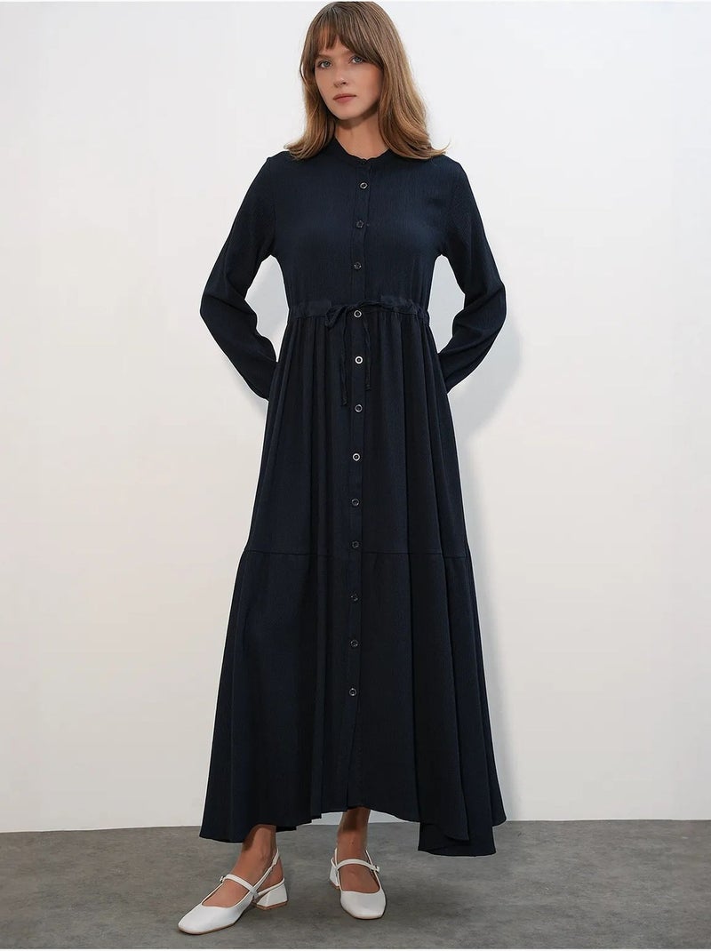 Vestido modesto con cuello mandarín bdart Azul marino - Kiabi