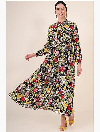 Vestido modesto con cuello mandarín bdart