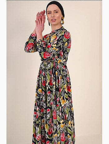 Vestido modesto con cuello mandarín bdart