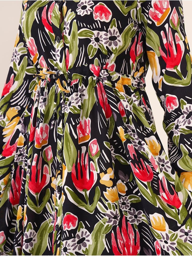 Vestido modesto con cuello mandarín bdart Negro - Kiabi