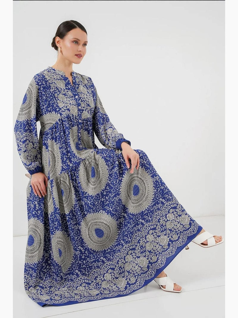 Vestido modesto estampado auténtico bdart Azul cobalto - Kiabi