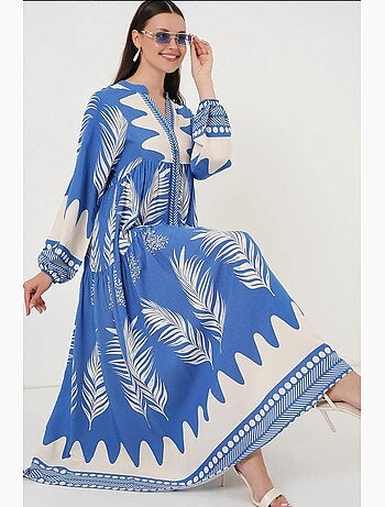 Vestido modesto estampado auténtico bdart