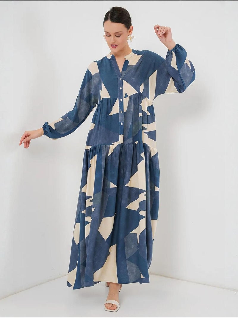 Vestido modesto estampado auténtico bdart Azul eléctrico - Kiabi