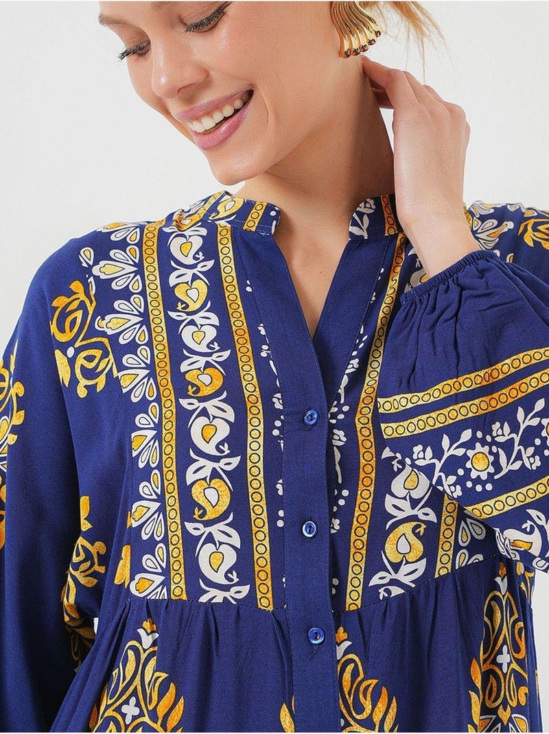 Vestido modesto estampado auténtico bdart Azul ultramar - Kiabi