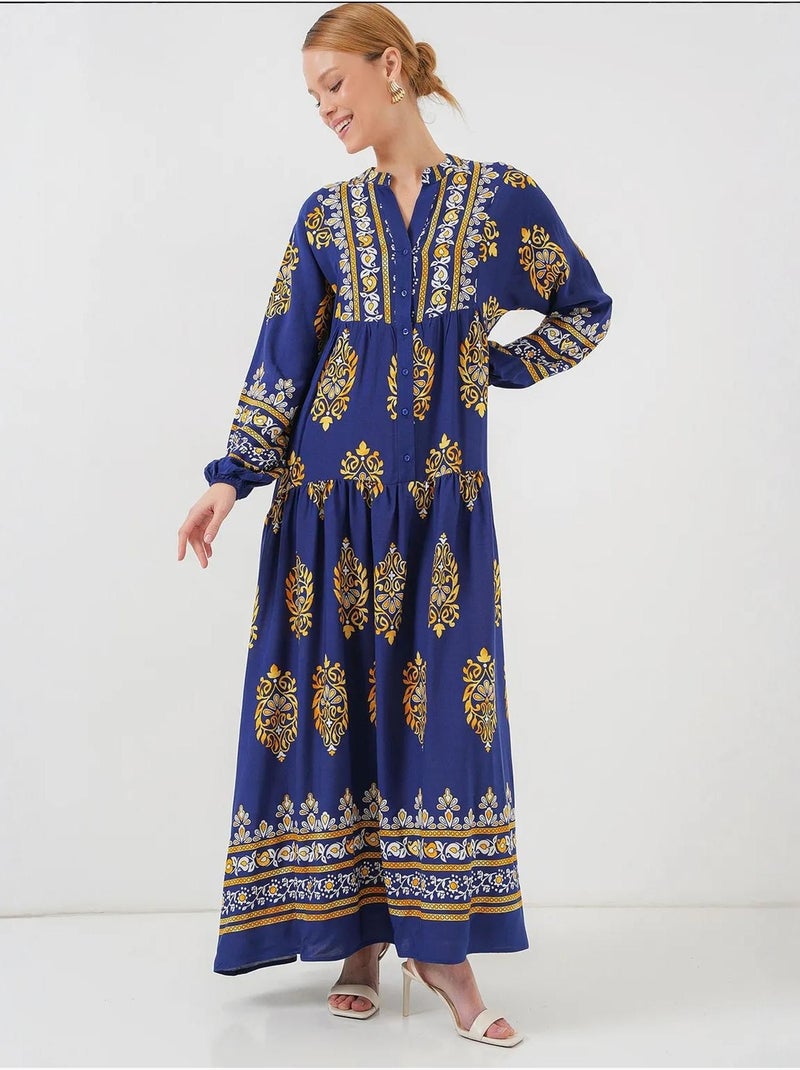Vestido modesto estampado auténtico bdart Azul ultramar - Kiabi
