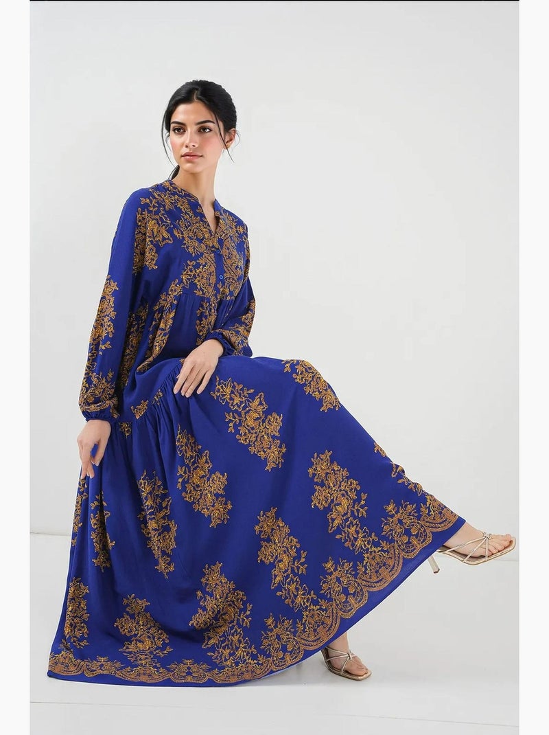 Vestido modesto estampado auténtico bdart Azul zafiro - Kiabi