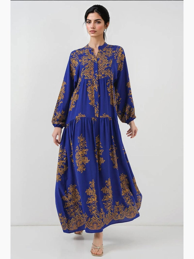 Vestido modesto estampado auténtico bdart Azul zafiro - Kiabi