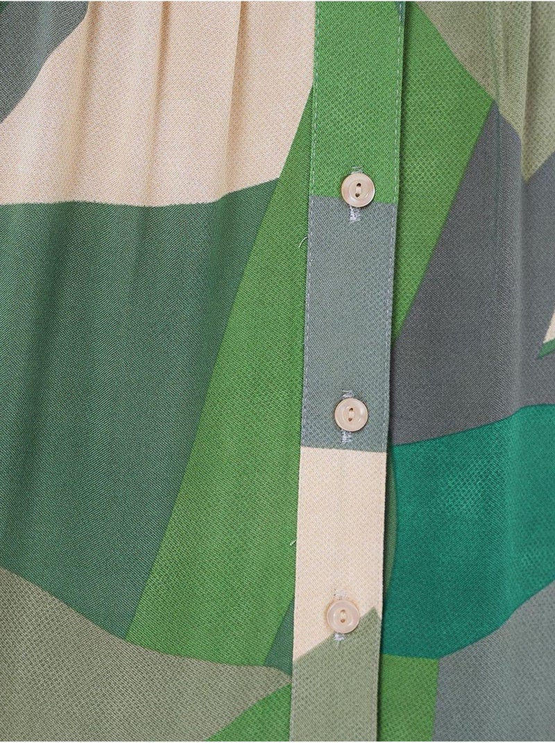 Vestido modesto estampado auténtico bdart Caqui - Kiabi