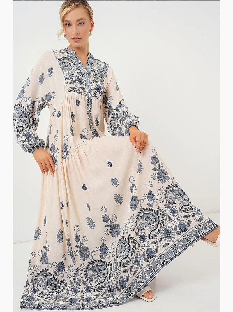 Vestido modesto estampado auténtico bdart Crudo - Kiabi