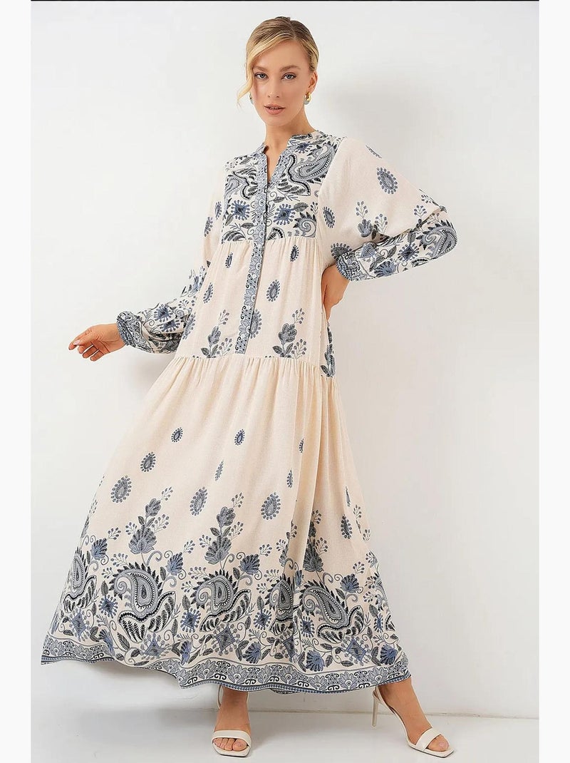 Vestido modesto estampado auténtico bdart Crudo - Kiabi