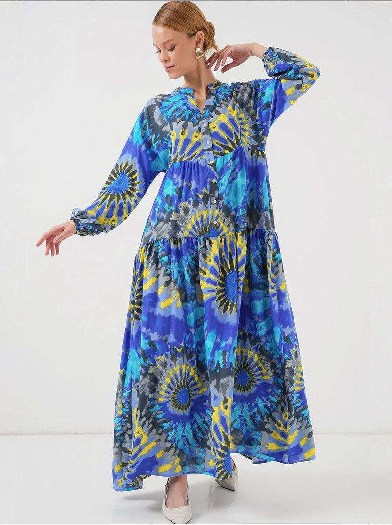 Vestido modesto estampado auténtico bdart Índigo - Kiabi